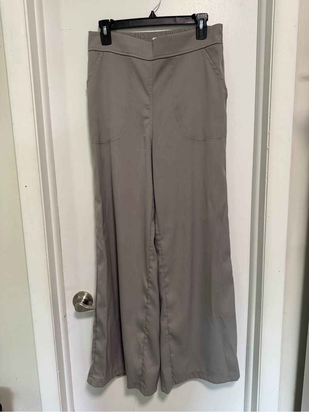 Max Studio Taupe Elastic Waist Wide-Leg Pants